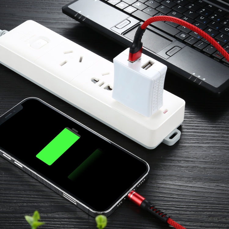 2A USB to Micro USB Two-color Braided Data Cable, Cable Length: 1m