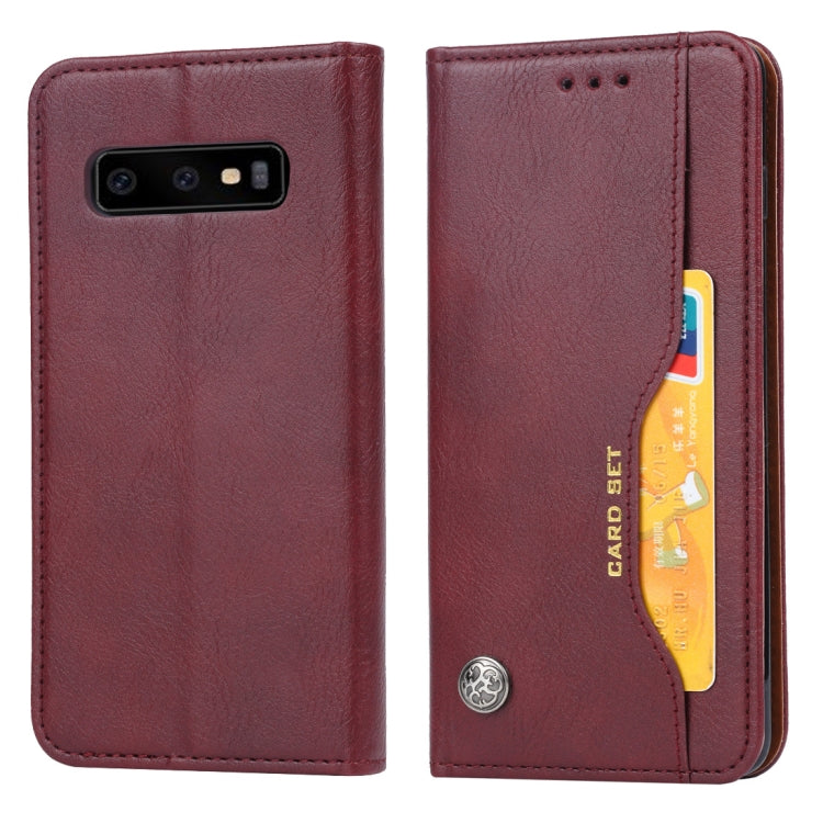 Knead Skin Texture Horizontal Flip Leather Case for Galaxy S10, with Photo Frame & Holder & Card Slots & Wallet