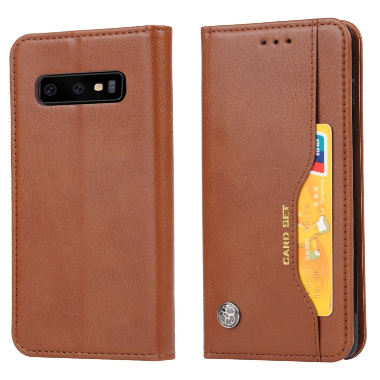 Knead Skin Texture Horizontal Flip Leather Case for Galaxy S10, with Photo Frame & Holder & Card Slots & Wallet