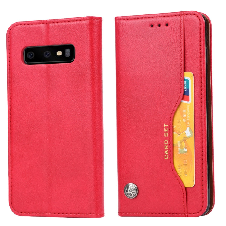Knead Skin Texture Horizontal Flip Leather Case for Galaxy S10+, with Photo Frame & Holder & Card Slots & Wallet