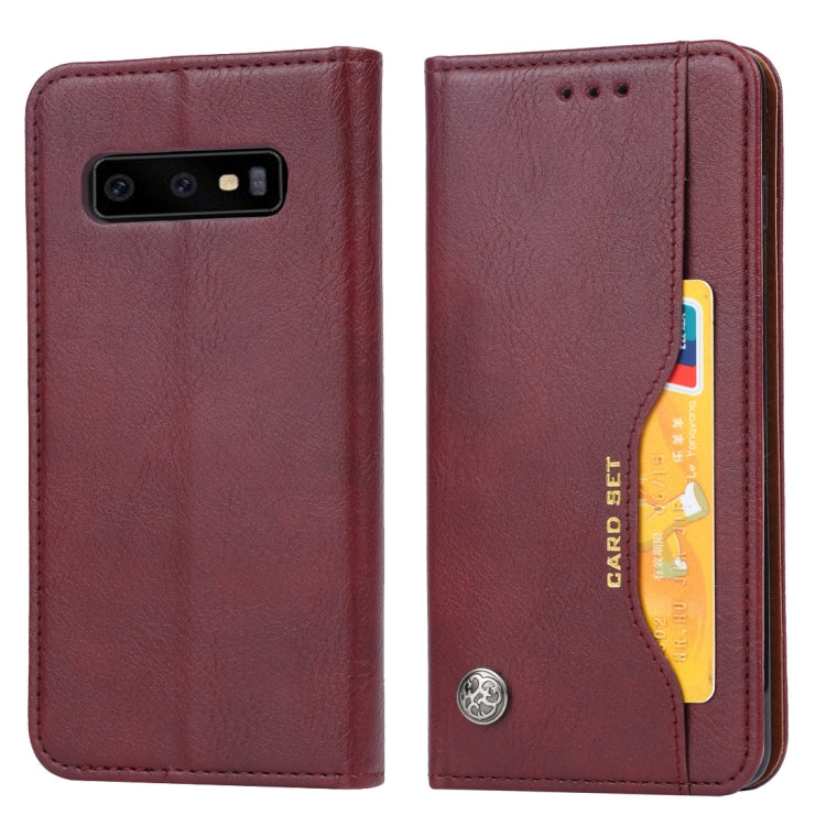 Knead Skin Texture Horizontal Flip Leather Case for Galaxy S10+, with Photo Frame & Holder & Card Slots & Wallet