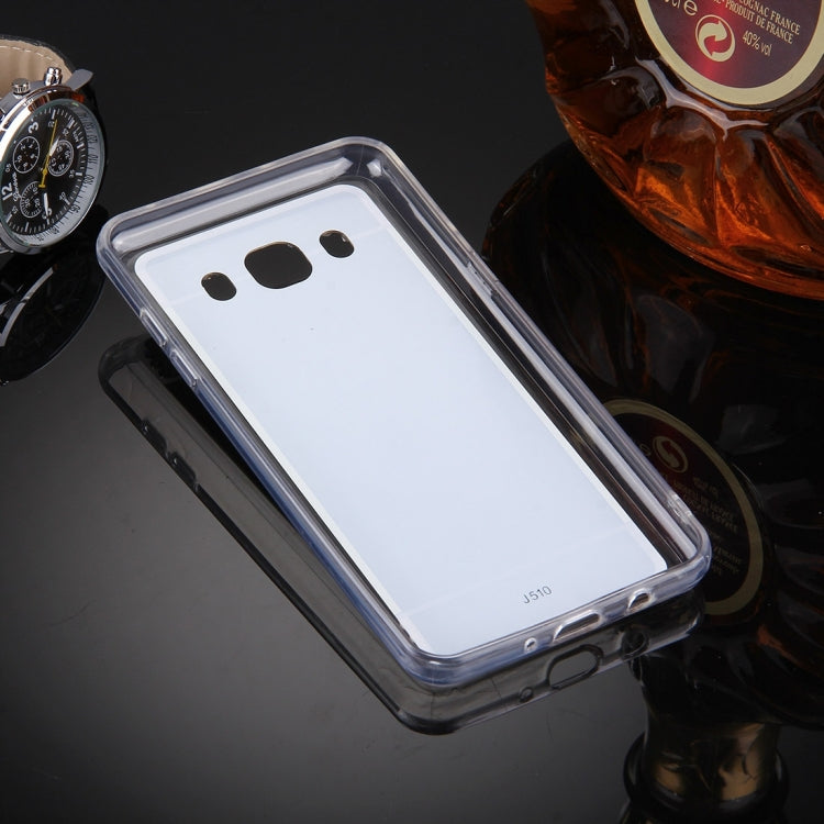 For Galaxy J5 (2016) / J510 Diamond Encrusted Electroplating Mirror Protective Cover Case with Hidden Ring Holder