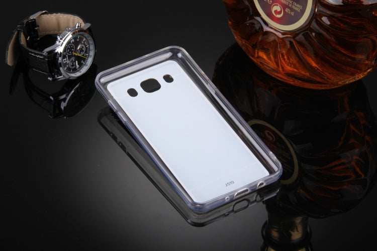 For Galaxy J5 (2016) / J510 Diamond Encrusted Electroplating Mirror Protective Cover Case with Hidden Ring Holder