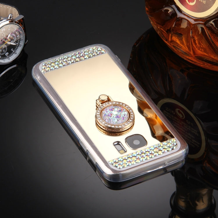For Galaxy Note 5 / N920 Diamond Encrusted Electroplating Mirror Protective Cover Case with Hidden Ring Holder