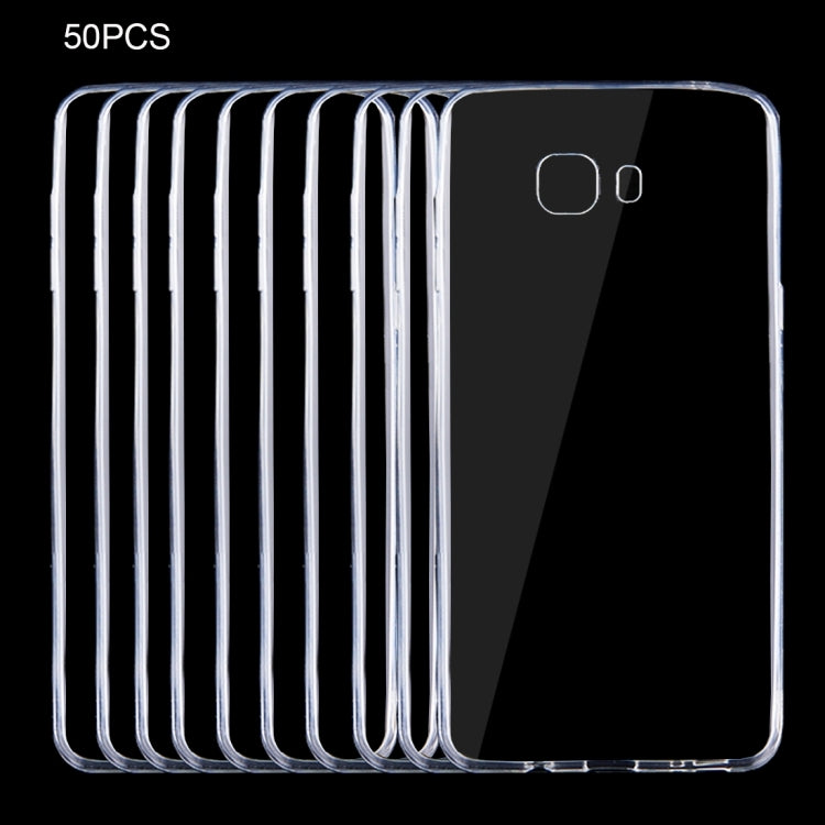 50 PCS for Galaxy C9 Pro / C900 0.75mm Ultra-thin Transparent TPU Protective Case(Transparent)
