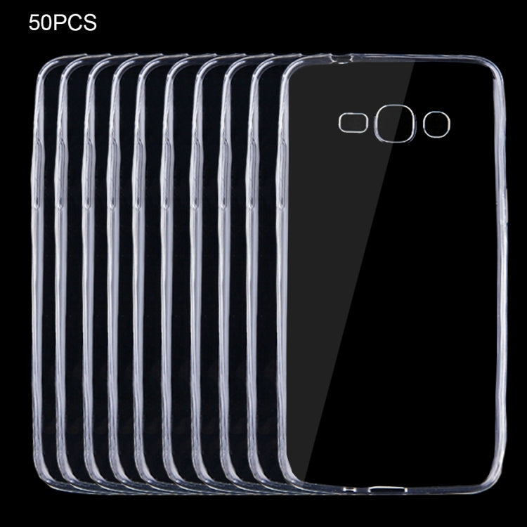 50 PCS for Galaxy J2 Prime 0.75mm Ultra-thin Transparent TPU Protective Case(Transparent)