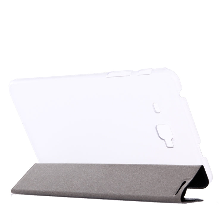 For Galaxy J Max 7.0 inch Oracle Bone Texture Transparent Back Cover Horizontal Flip Leather Case with Three-folding Holder