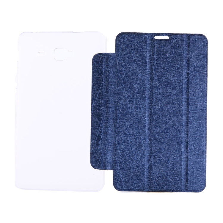 For Galaxy J Max 7.0 inch Oracle Bone Texture Transparent Back Cover Horizontal Flip Leather Case with Three-folding Holder