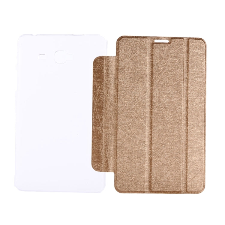 For Galaxy J Max 7.0 inch Oracle Bone Texture Transparent Back Cover Horizontal Flip Leather Case with Three-folding Holder
