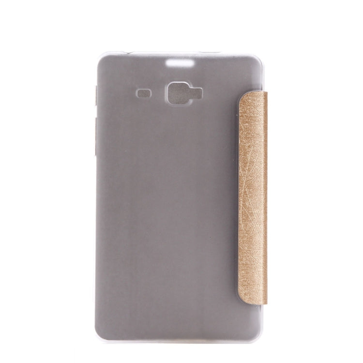 For Galaxy J Max 7.0 inch Oracle Bone Texture Transparent Back Cover Horizontal Flip Leather Case with Three-folding Holder