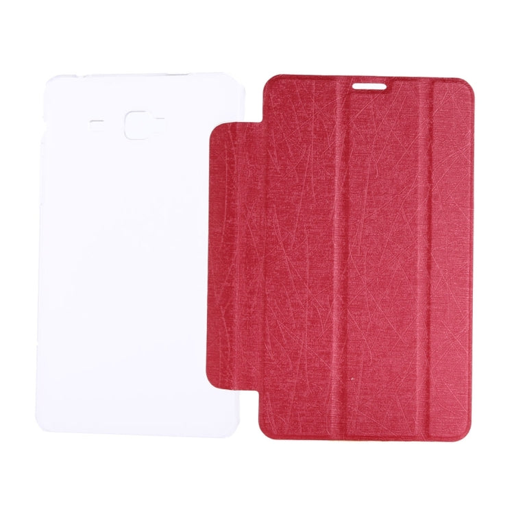 For Galaxy J Max 7.0 inch Oracle Bone Texture Transparent Back Cover Horizontal Flip Leather Case with Three-folding Holder