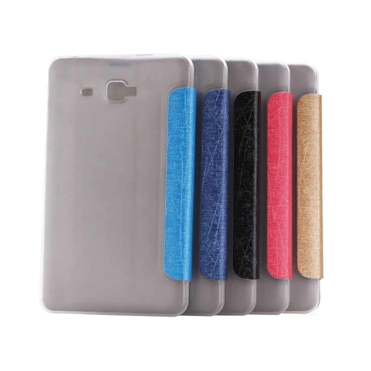 For Galaxy J Max 7.0 inch Oracle Bone Texture Transparent Back Cover Horizontal Flip Leather Case with Three-folding Holder