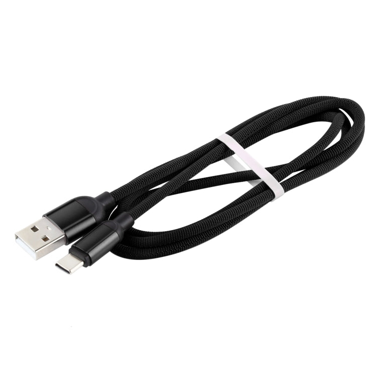 3A USB to USB-C / Type-C Braided Data Cable, Cable Length: 1m