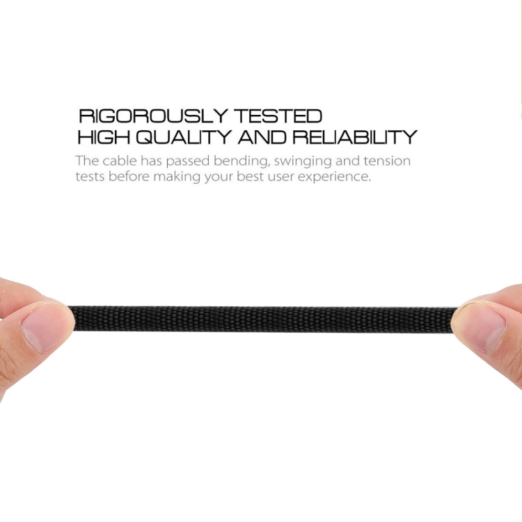 3A USB to USB-C / Type-C Braided Data Cable, Cable Length: 1m