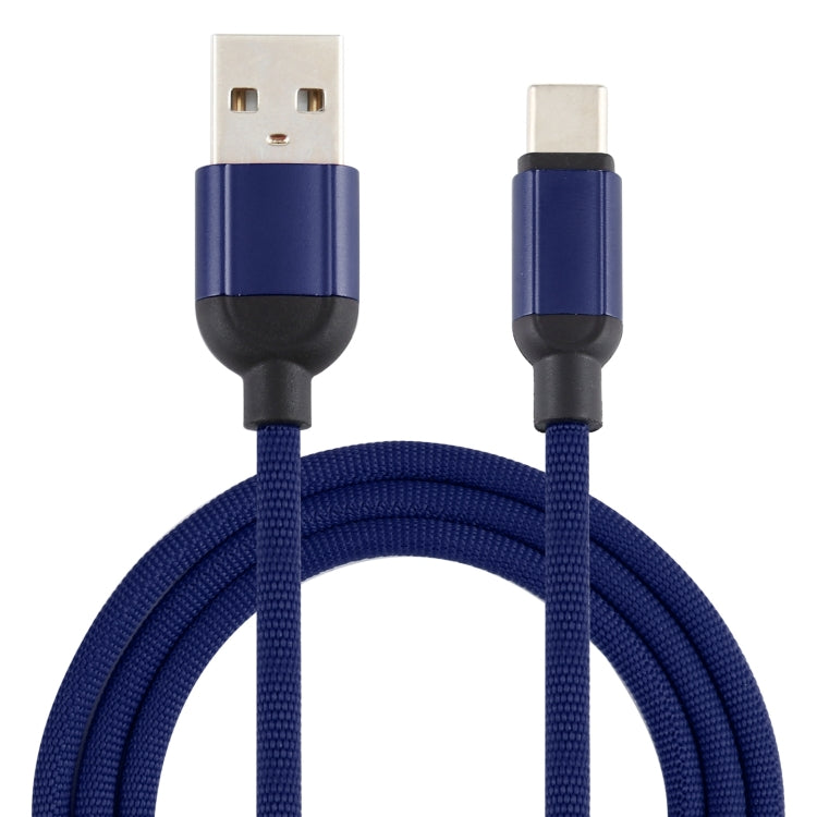 3A USB to USB-C / Type-C Braided Data Cable, Cable Length: 1m