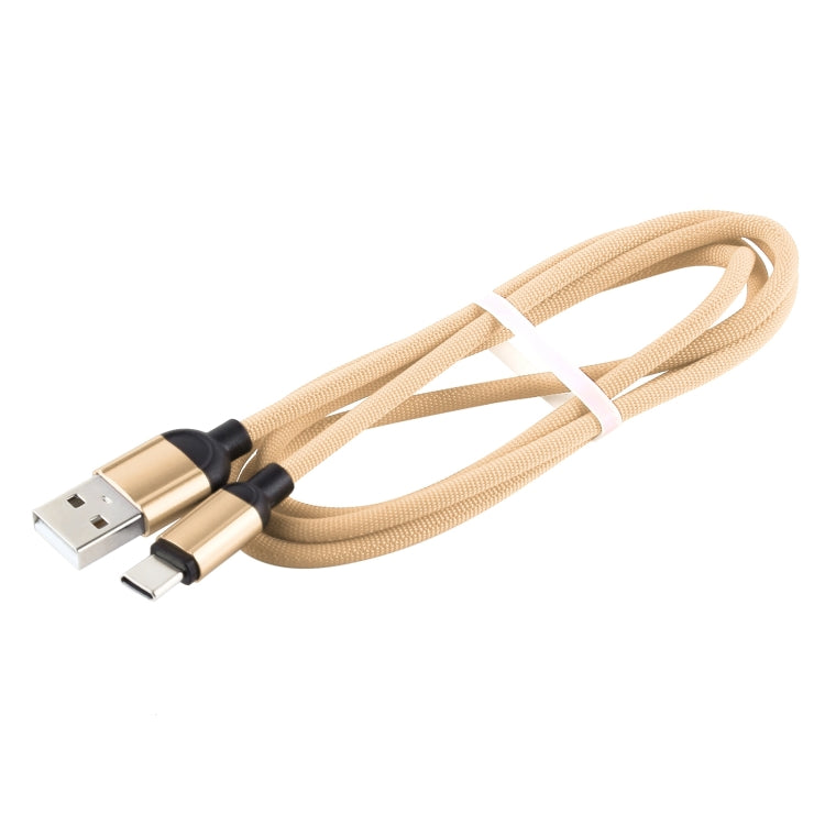 3A USB to USB-C / Type-C Braided Data Cable, Cable Length: 1m