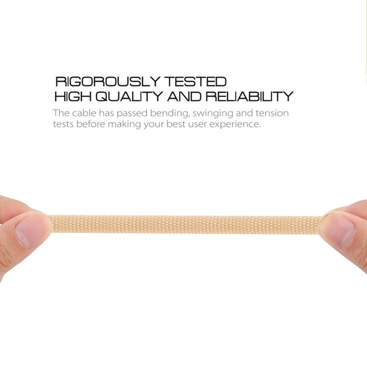 3A USB to USB-C / Type-C Braided Data Cable, Cable Length: 1m