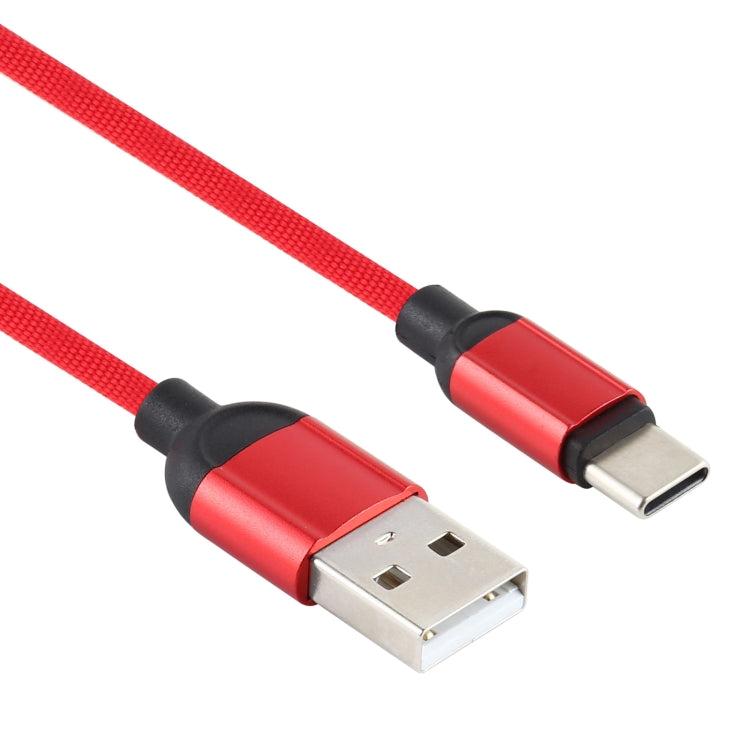 3A USB to USB-C / Type-C Braided Data Cable, Cable Length: 1m