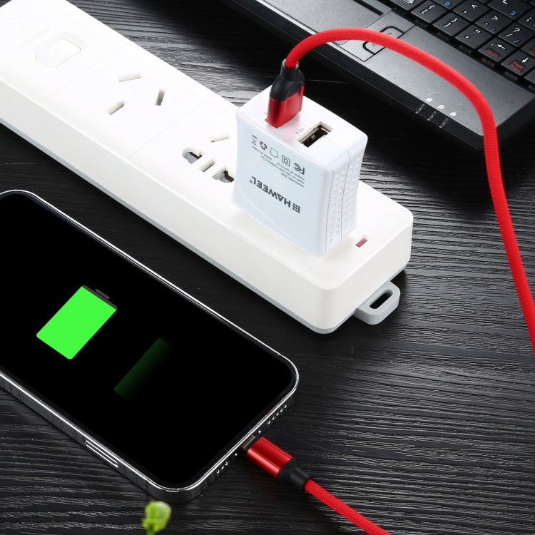 3A USB to USB-C / Type-C Braided Data Cable, Cable Length: 1m