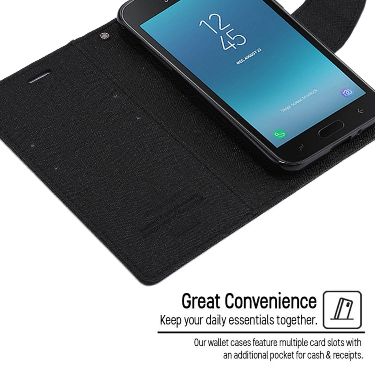 GOOSPERY FANCY DIARY Series for Galaxy J2 Pro (2018) Cross Texture Horizontal Flip Leather Case with Holder