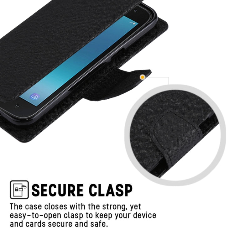 GOOSPERY FANCY DIARY Series for Galaxy J2 Pro (2018) Cross Texture Horizontal Flip Leather Case with Holder