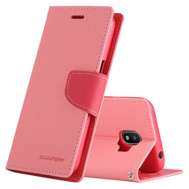 GOOSPERY FANCY DIARY Series for Galaxy J2 Pro (2018) Cross Texture Horizontal Flip Leather Case with Holder