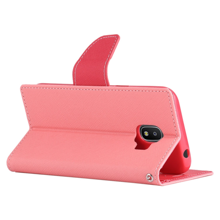 GOOSPERY FANCY DIARY Series for Galaxy J2 Pro (2018) Cross Texture Horizontal Flip Leather Case with Holder