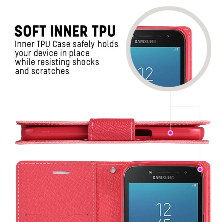 GOOSPERY FANCY DIARY Series for Galaxy J2 Pro (2018) Cross Texture Horizontal Flip Leather Case with Holder