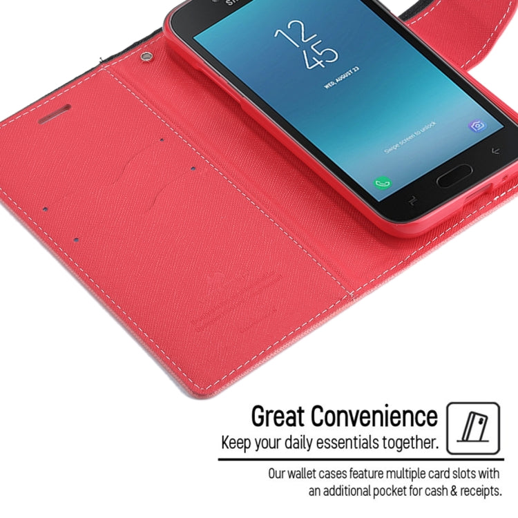GOOSPERY FANCY DIARY Series for Galaxy J2 Pro (2018) Cross Texture Horizontal Flip Leather Case with Holder