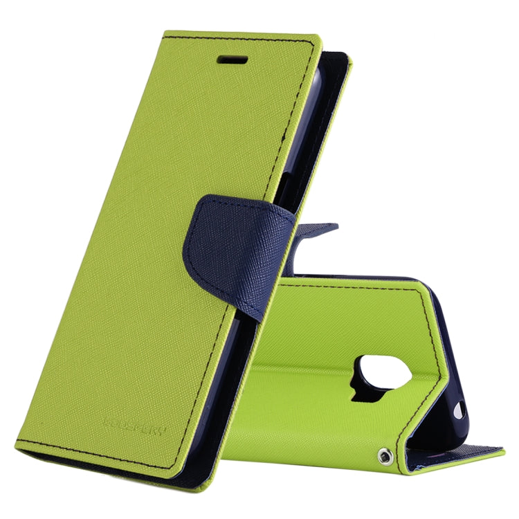 GOOSPERY FANCY DIARY Series for Galaxy J2 Pro (2018) Cross Texture Horizontal Flip Leather Case with Holder