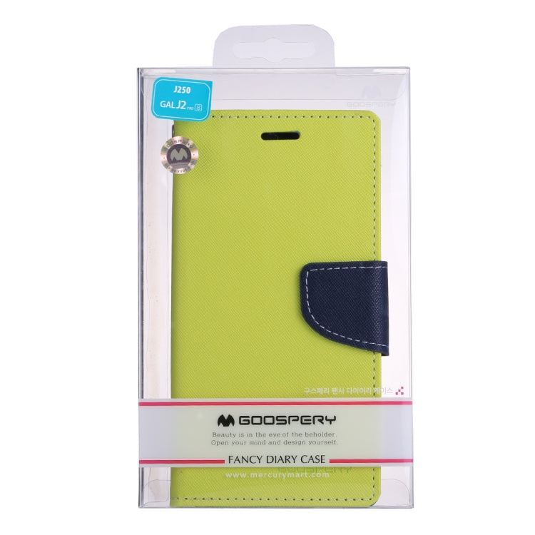 GOOSPERY FANCY DIARY Series for Galaxy J2 Pro (2018) Cross Texture Horizontal Flip Leather Case with Holder