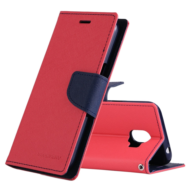 GOOSPERY FANCY DIARY Series for Galaxy J2 Pro (2018) Cross Texture Horizontal Flip Leather Case with Holder