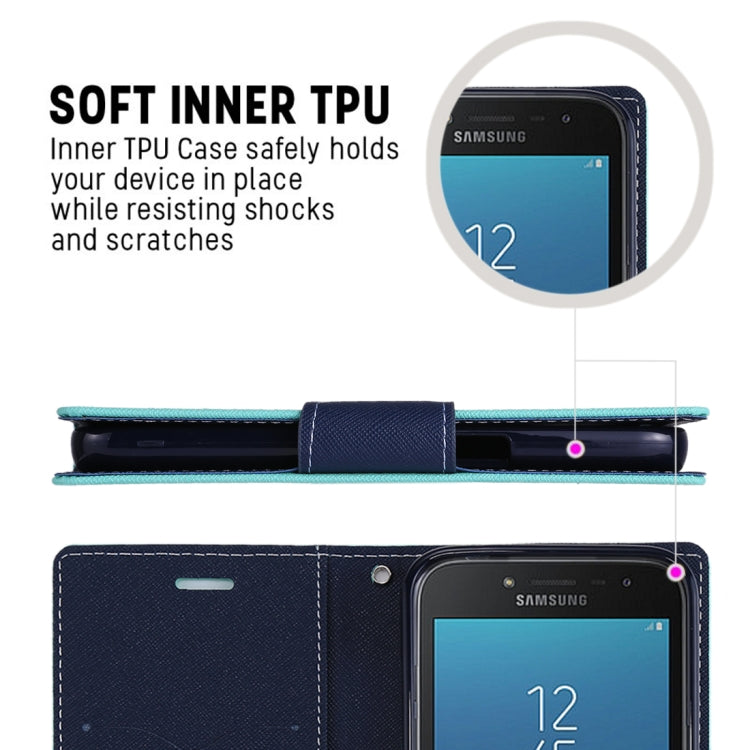 GOOSPERY FANCY DIARY Series for Galaxy J2 Pro (2018) Cross Texture Horizontal Flip Leather Case with Holder