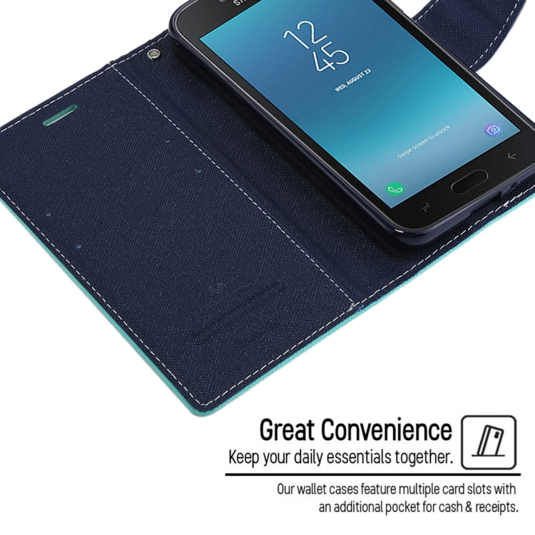 GOOSPERY FANCY DIARY Series for Galaxy J2 Pro (2018) Cross Texture Horizontal Flip Leather Case with Holder