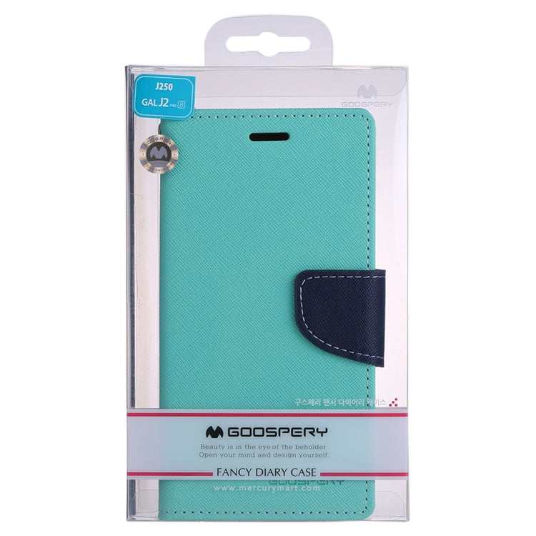 GOOSPERY FANCY DIARY Series for Galaxy J2 Pro (2018) Cross Texture Horizontal Flip Leather Case with Holder