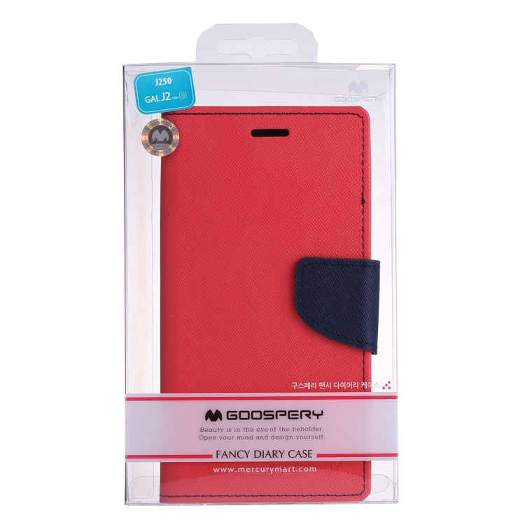 GOOSPERY FANCY DIARY Series for Galaxy J2 Pro (2018) Cross Texture Horizontal Flip Leather Case with Holder