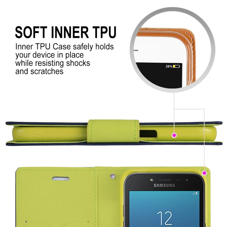 GOOSPERY FANCY DIARY Series for Galaxy J2 Pro (2018) Cross Texture Horizontal Flip Leather Case with Holder