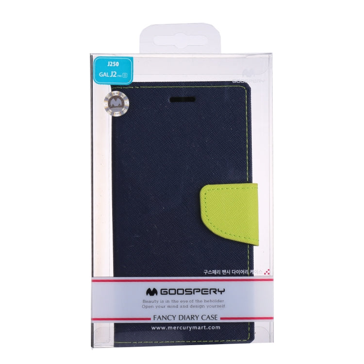 GOOSPERY FANCY DIARY Series for Galaxy J2 Pro (2018) Cross Texture Horizontal Flip Leather Case with Holder