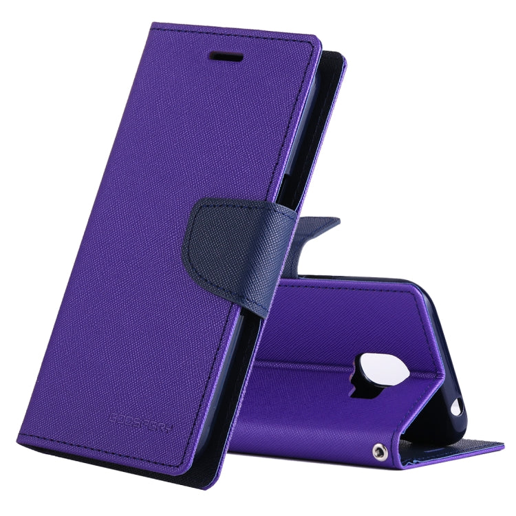 GOOSPERY FANCY DIARY Series for Galaxy J2 Pro (2018) Cross Texture Horizontal Flip Leather Case with Holder