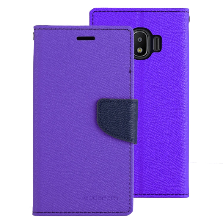 GOOSPERY FANCY DIARY Series for Galaxy J2 Pro (2018) Cross Texture Horizontal Flip Leather Case with Holder