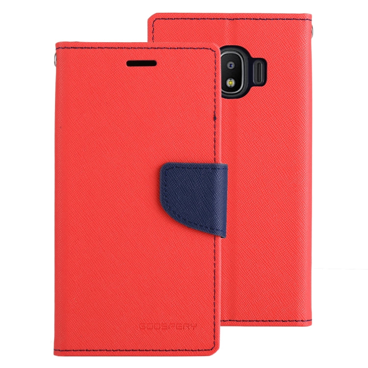 GOOSPERY FANCY DIARY Series for Galaxy J2 Pro (2018) Cross Texture Horizontal Flip Leather Case with Holder