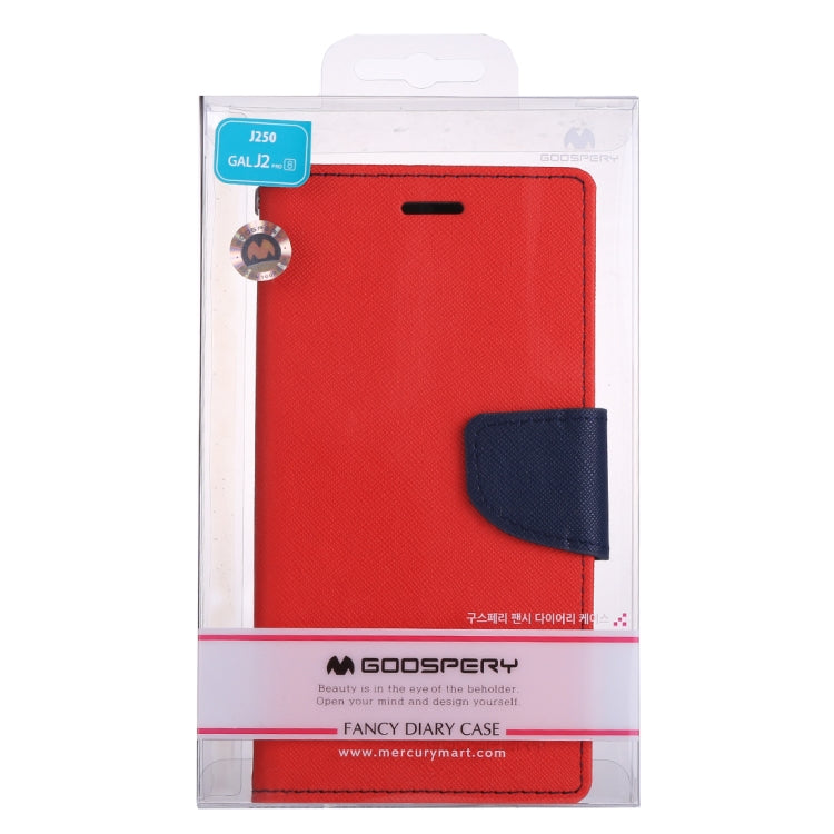 GOOSPERY FANCY DIARY Series for Galaxy J2 Pro (2018) Cross Texture Horizontal Flip Leather Case with Holder