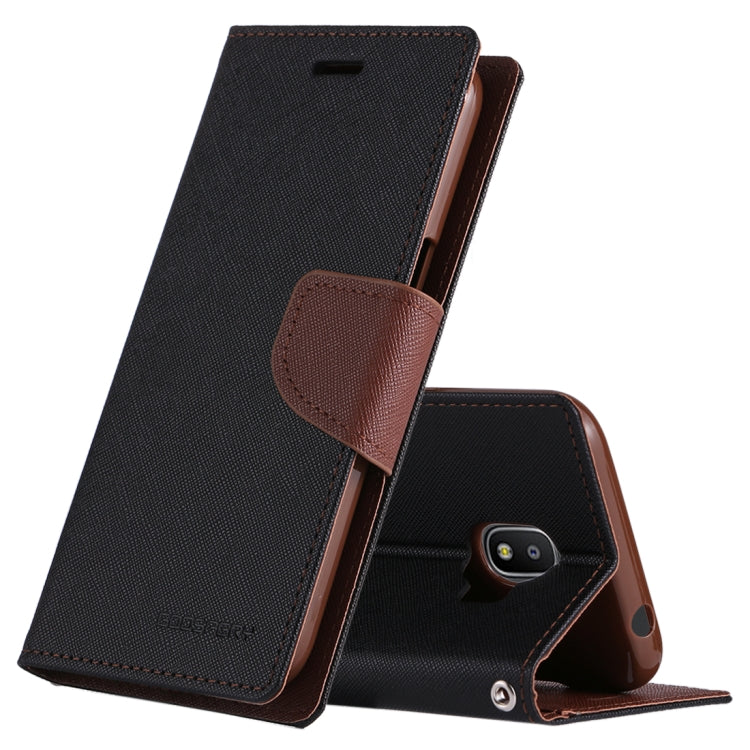 GOOSPERY FANCY DIARY Series for Galaxy J2 Pro (2018) Cross Texture Horizontal Flip Leather Case with Holder