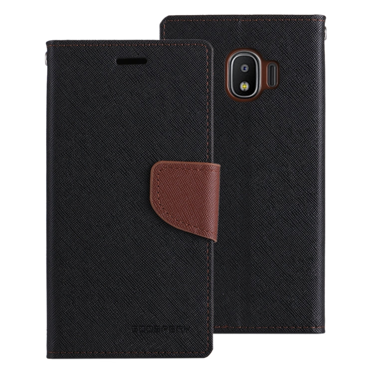GOOSPERY FANCY DIARY Series for Galaxy J2 Pro (2018) Cross Texture Horizontal Flip Leather Case with Holder
