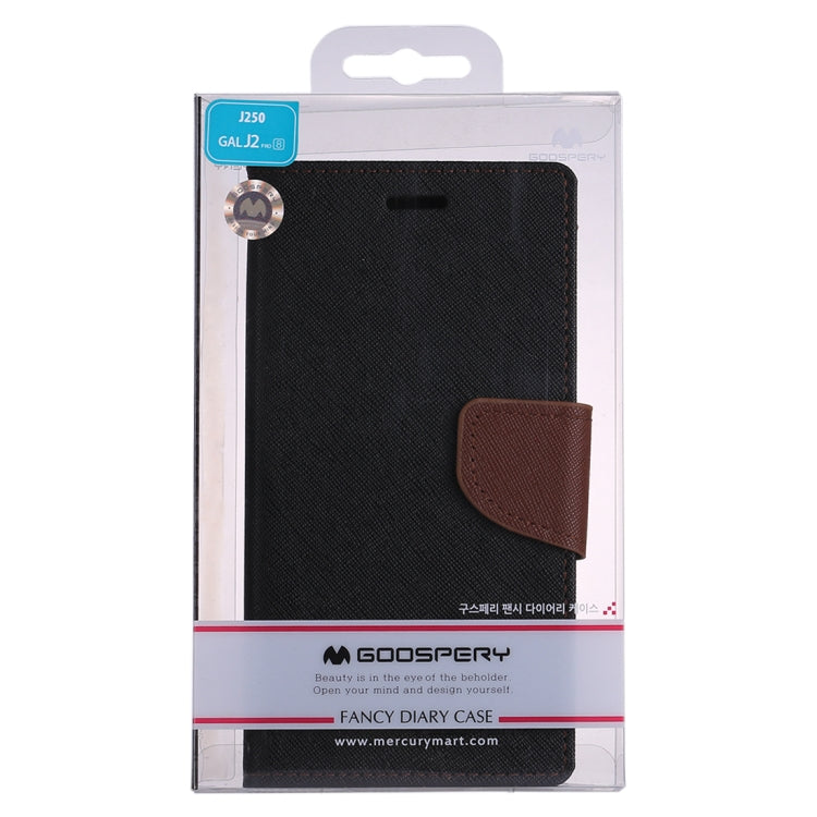 GOOSPERY FANCY DIARY Series for Galaxy J2 Pro (2018) Cross Texture Horizontal Flip Leather Case with Holder