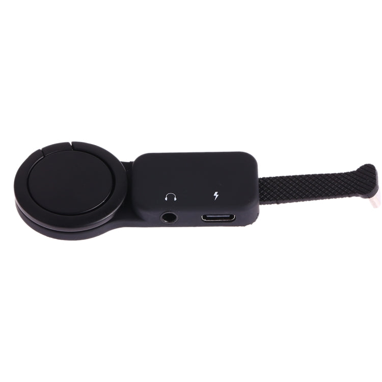 5V 3A USB-C 360 Degrees Rotating Digital Ring Holder Audio Adapter (Black)