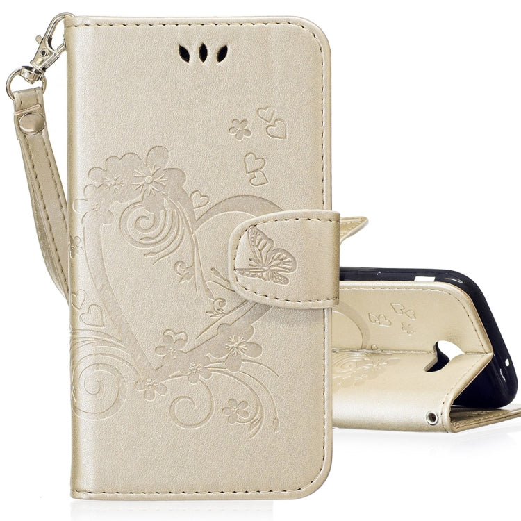 For Galaxy J3 (2017) / J330 ( US Version) Pressed Flowers Butterfly Love Pattern Horizontal Flip Leather Case with Holder & Card Slots & Wallet & Lanyard