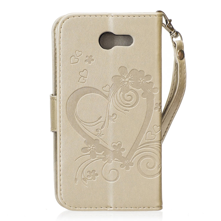 For Galaxy J3 (2017) / J330 ( US Version) Pressed Flowers Butterfly Love Pattern Horizontal Flip Leather Case with Holder & Card Slots & Wallet & Lanyard