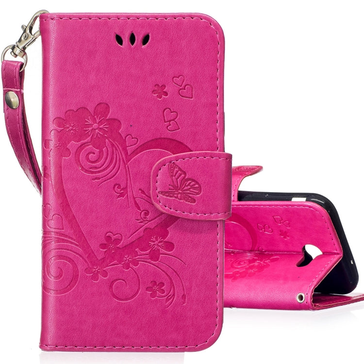 For Galaxy J3 (2017) / J330 ( US Version) Pressed Flowers Butterfly Love Pattern Horizontal Flip Leather Case with Holder & Card Slots & Wallet & Lanyard
