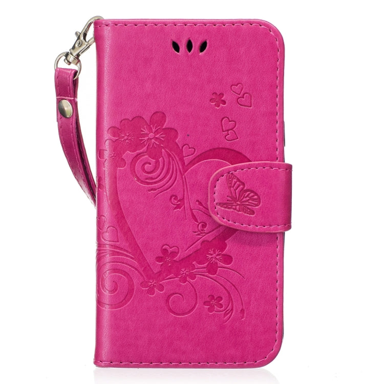 For Galaxy J3 (2017) / J330 ( US Version) Pressed Flowers Butterfly Love Pattern Horizontal Flip Leather Case with Holder & Card Slots & Wallet & Lanyard